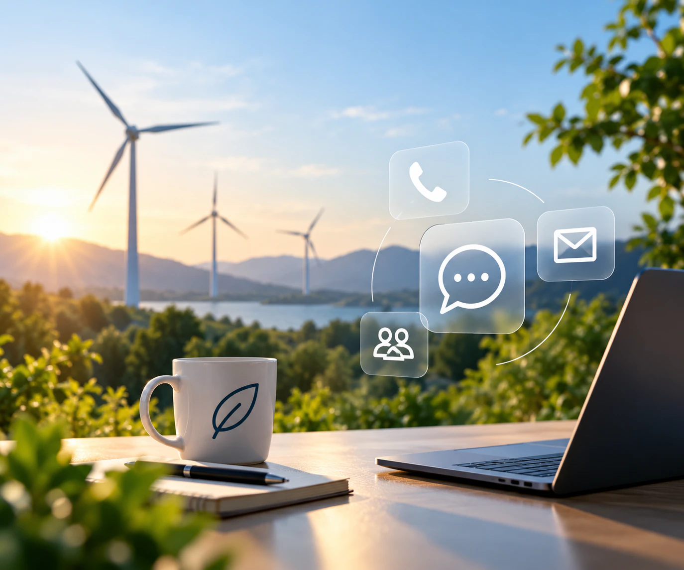 Planta de generación solar en operación — imagen corporativa
